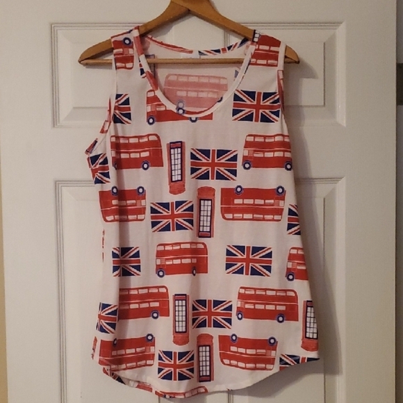 Lularoe Tank Top Women's Size 3XL Union Jack Red and Blue Women's Tank Top - Picture 2 of 5